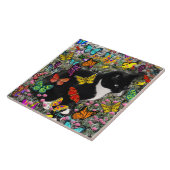 蝶-タキシードの子猫のそばかす タイル (側面)