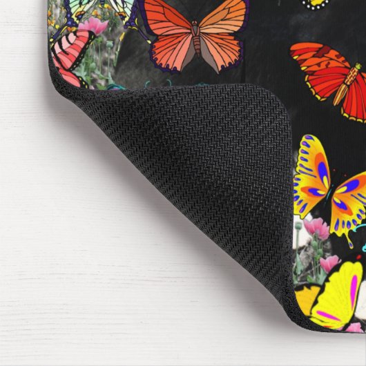 蝶-タキシードの子猫猫のそばかす マウスパッド (コーナー)