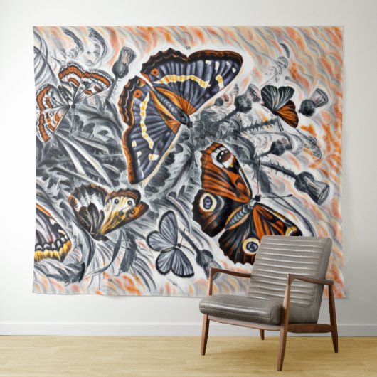 蝶 タペストリー (インサイチュ(横))