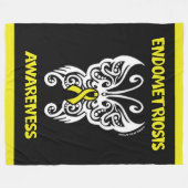 蝶/トライバル…子宮内膜症 フリースブランケット (正面(横))