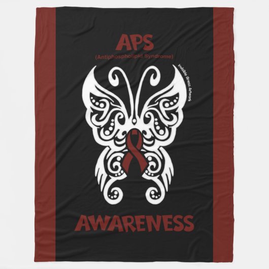 蝶/トライバル…APS フリースブランケット (正面)