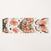 蝶、ハートと花カスタムの両面 ヨガマット (正面(横))