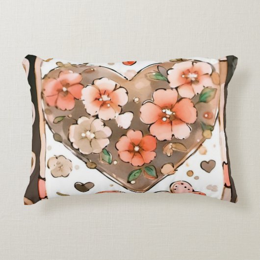 蝶、ハート、花 アクセントクッション (正面)