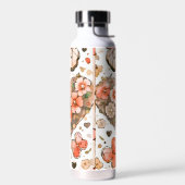 蝶、ハート、花 ウォーターボトル (左面)