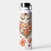 蝶、ハート、花 ウォーターボトル (背面)