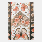 蝶、ハート、花 キッチンタオル (縦)