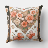 蝶、ハート、花 クッション (裏面)