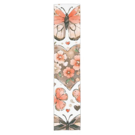 蝶、ハート、花 ショートテーブルランナー