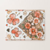 蝶、ハート、花 ジグソーパズル (横)