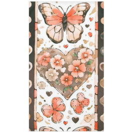 蝶、ハート、花 テーブルクロス