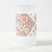 蝶、ハート、花 フロストグラスビールジョッキ (中央)