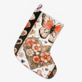 蝶、ハート、花 ラージクリスマスストッキング (正面 (吊り時))