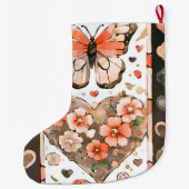 蝶、ハート、花 ラージクリスマスストッキング (裏面)