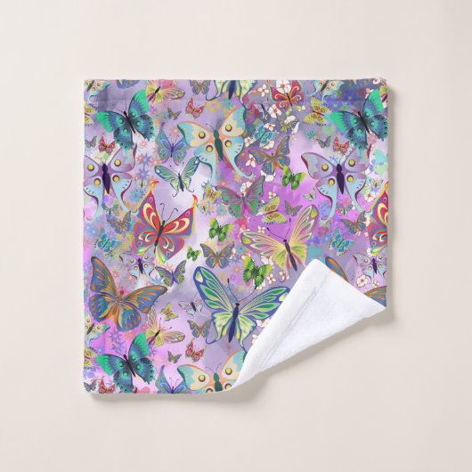 蝶 バスタオルセット (ウォッシュタオル)