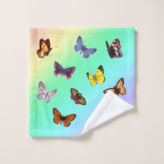 蝶 バスタオルセット (ウォッシュタオル)