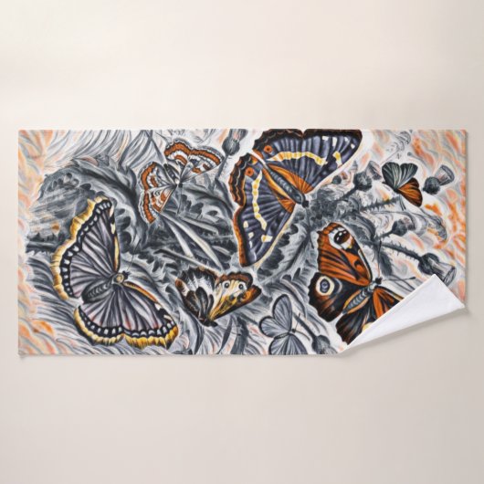 蝶 バスタオル (バスタオル)