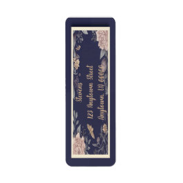 蝶、バラ＆トネリコ 返信住所ラベル ラベル