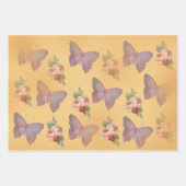 蝶、バラ、ノートEphemera ラッピングペーパーシート (正面3)