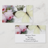 蝶、バラ、冠 名刺 (正面/裏面)