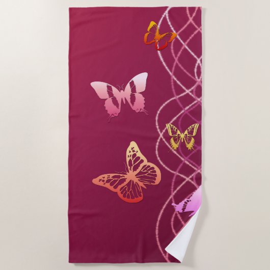 蝶 ビーチタオル (正面)