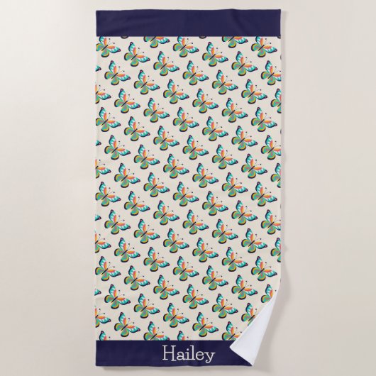 蝶 ビーチタオル (正面)