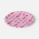 蝶、ピンクと明るい赤紫色の色合い ペーパープレート (アングル)