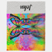 蝶 フリースブランケット (正面)