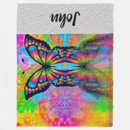 蝶 フリースブランケット