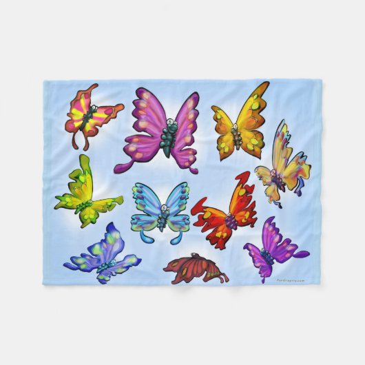 蝶 フリースブランケット (正面(横))