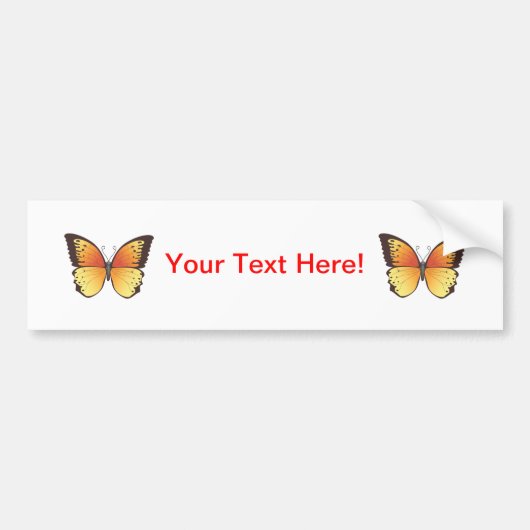 蝶: ベクトルイラストレーション: バンパーステッカー (正面)
