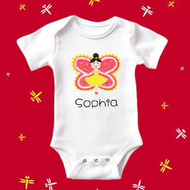 蝶 ベビーボディスーツ