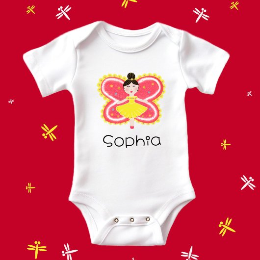 蝶 ベビーボディスーツ