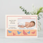 蝶 – ベビー誕生のお知らせ 案内状 (スタンド正面)