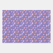 蝶&マッシュルームオンアイリスブルー ラッピングペーパーシート (正面)