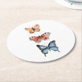 蝶 ラウンドペーパーコースター (アングル)