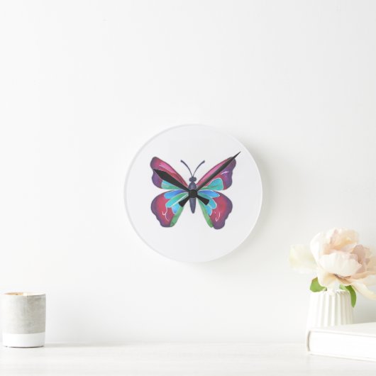 蝶 ラウンド壁時計 (ホーム)