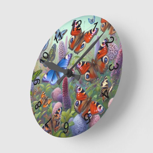 蝶 ラウンド壁時計 (傾斜)
