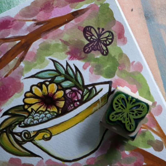 蝶 ラバースタンプ