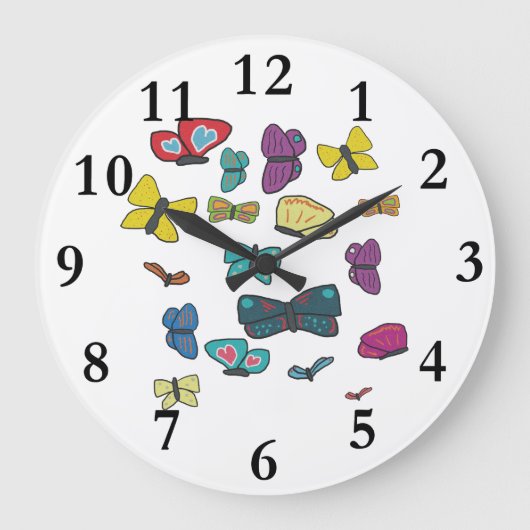 蝶 ラージ壁時計 (正面)