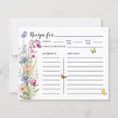 蝶&ワイルドフラワーブライダルシャワーレシピカード (正面)