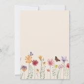 蝶&ワイルドフラワーベビーイン開花ベビーシャワー 招待状 (裏面)