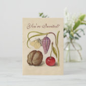 蝶 ワルナット 花 桜 水彩画 アート 招待状 (スタンド正面)