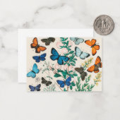 蝶、ヴィンテージイラストレーション ノートカード (正面/裏面インサイチュ)