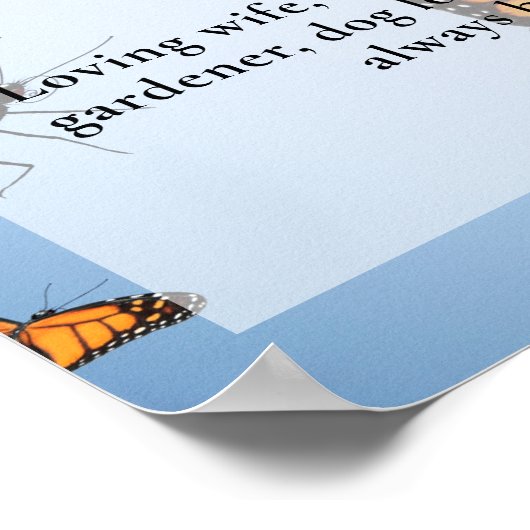 蝶、人生の祝祭写真、葬儀 ポスター (角)