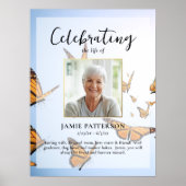 蝶、人生の祝祭写真、葬儀 ポスター (正面)