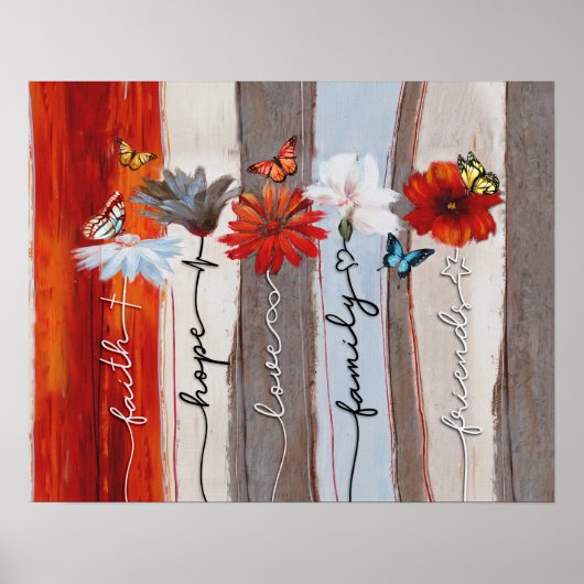 蝶 – 信仰、希望、愛、家族、友人 ポスター (正面)