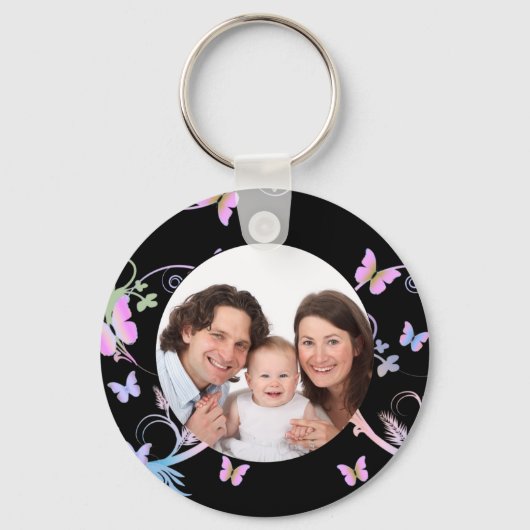 蝶/写真 キーホルダー (正面)