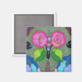 蝶 – 大きなバラの目 マグネット (正面/裏面)