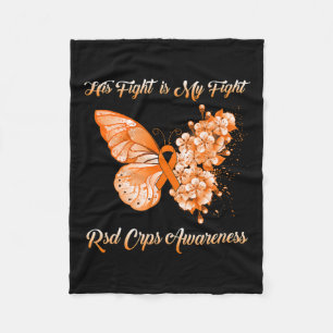 蝶　彼の戦いは私の戦い　RSD CRPS Awareness フリースブランケット