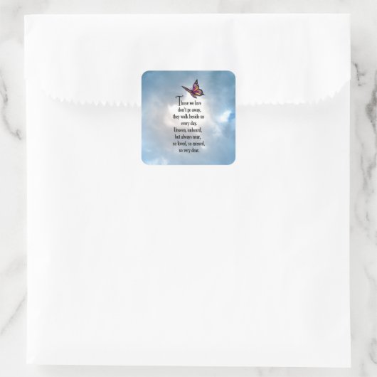 蝶「愛された」詩 スクエアシール (バッグ)